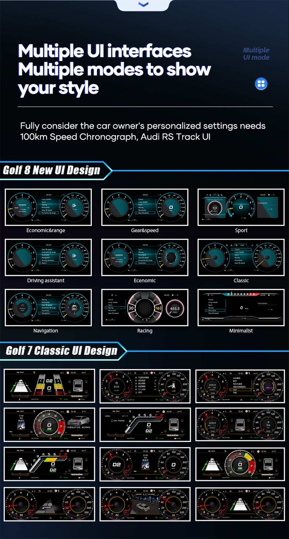 12.3 inch LCD Dashboard Digital Cluster For VW Polo/T-Cross 2019-2025 Virtual Cockpit Speedometer Instrument Panel