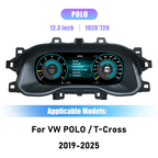 12.3 inch LCD Dashboard Digital Cluster For VW Polo/T-Cross 2019-2025 Virtual Cockpit Speedometer Instrument Panel