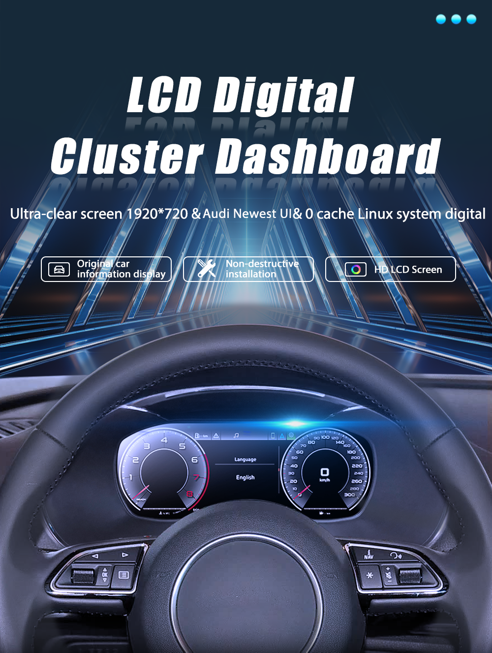 10.25 inch LCD Dashboard Digital Cluster For Audi A1 PQ platform 2010-2018 Virtual Cockpit Speedometer Instrument Panel