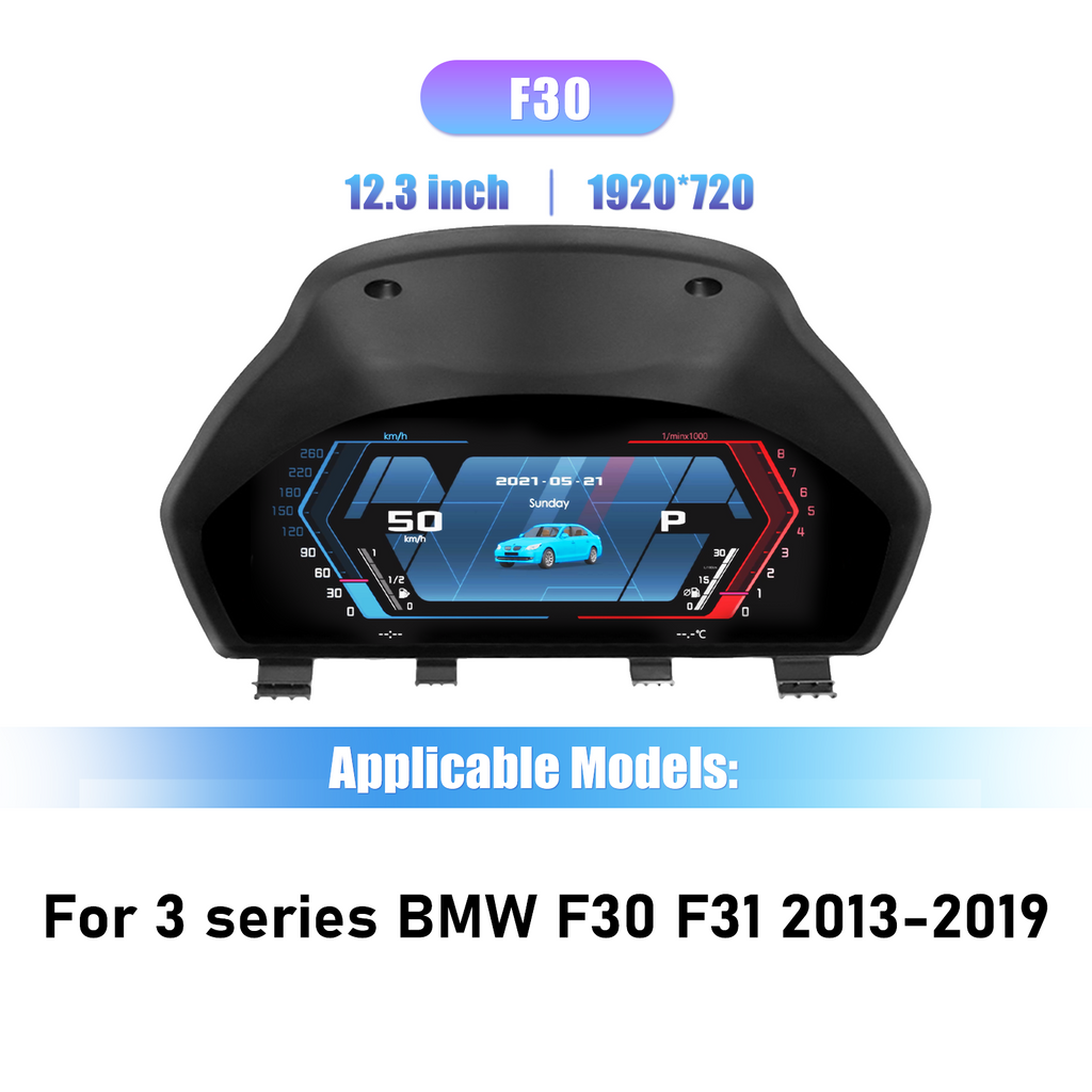 12.3 inch LCD Dashboard Digital Cluster For BMW 3 4 Series F30 F31 GT-F34 F32F33 F36 418D Virtual Cockpit Speedometer Instrument Panel