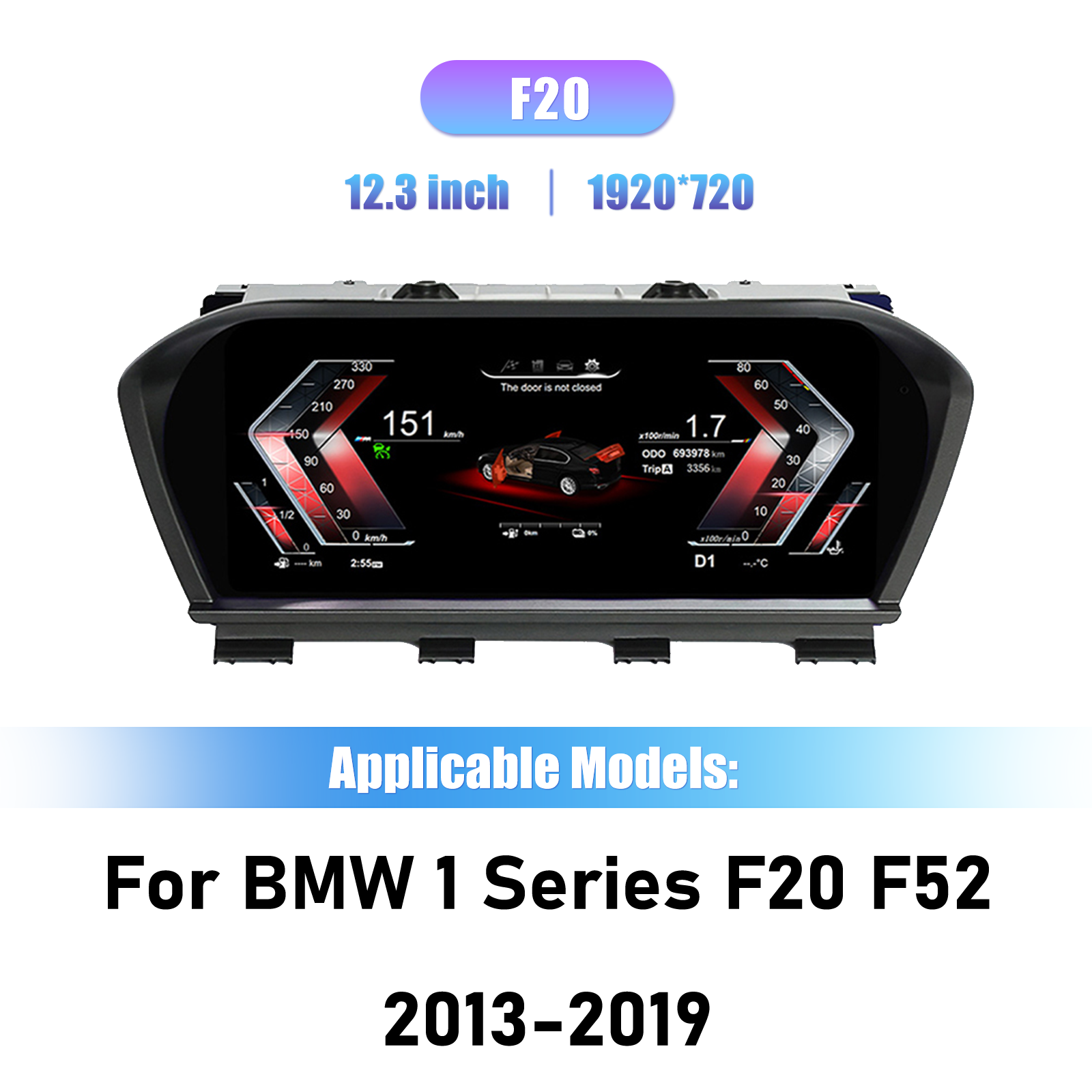 12.3" Car Digital Dashboard For BMW 1 2 Series F20 F52 F22 X1 F48 F49 X2 F39 F45 Panel Speedometer Virtual Cockpit Instrument Cluster