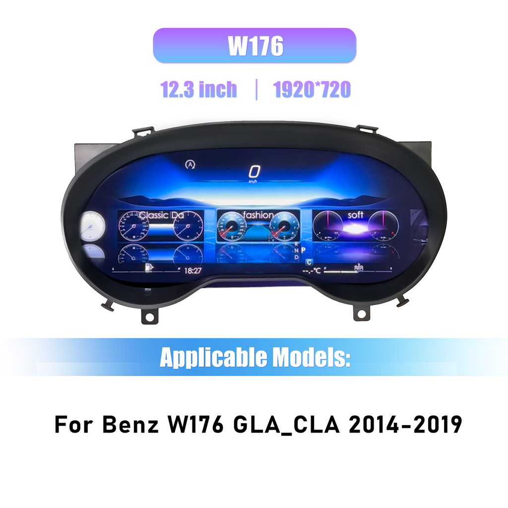 12.3 inch LCD Dashboard Digital Cluster For Benz W176 GLZ_CLA 2014-2019 Virtual Cockpit Speedometer Instrument Panel