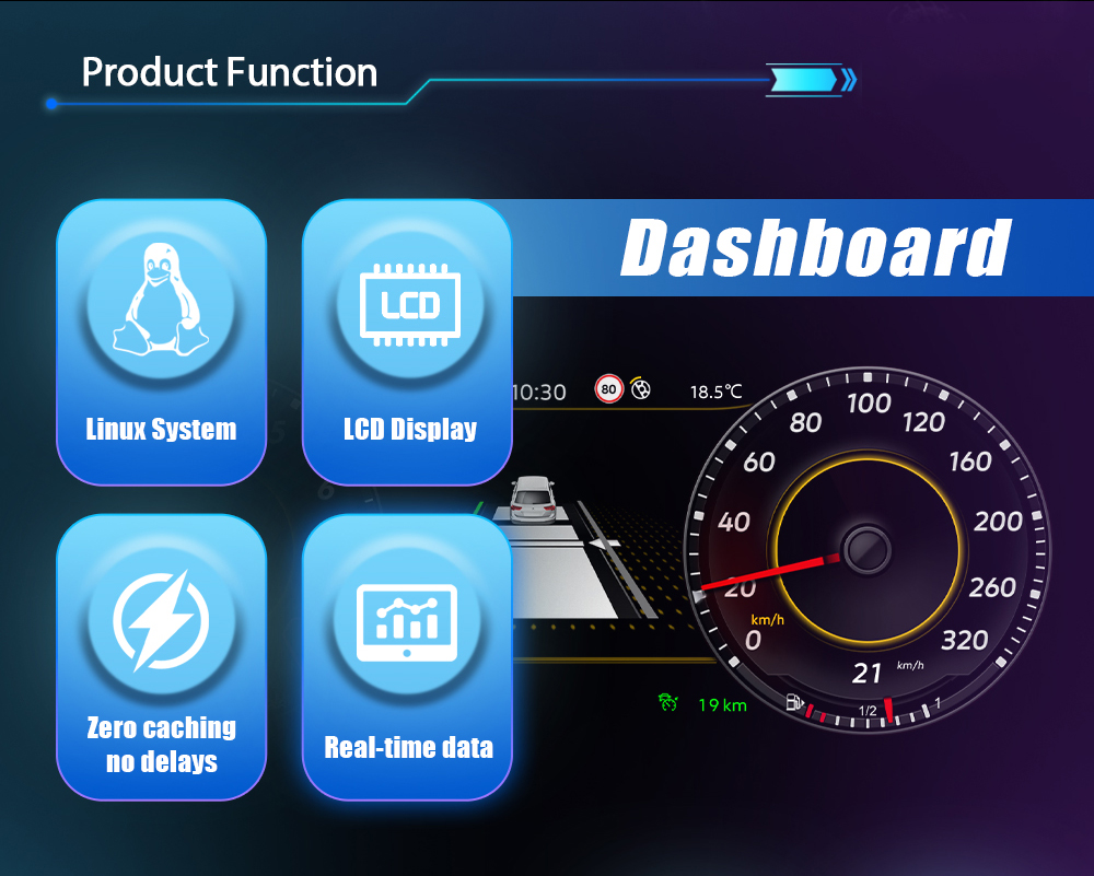12.3 inch LCD Dashboard Digital Cluster For VW T-ROC MQB 2018-2025 Virtual Cockpit Speedometer Instrument Panel