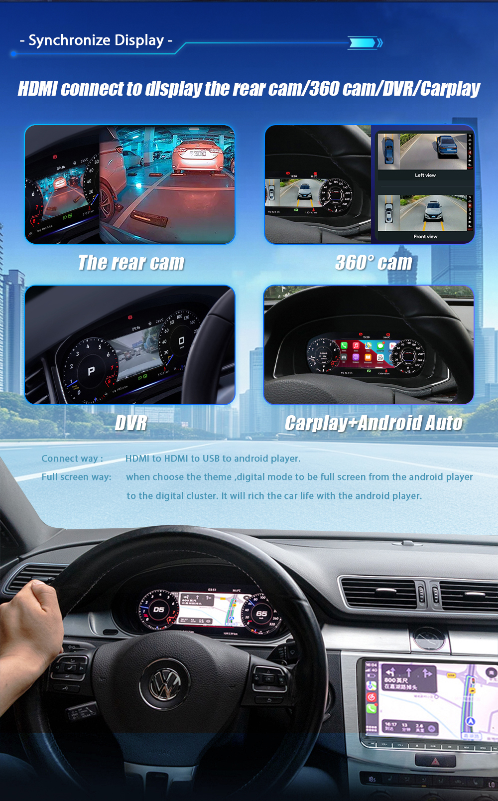 12.3 inch LCD Dashboard Digital Cluster For VW Magotan B8 Right Peptide 2017-2024 Virtual Cockpit Speedometer Instrument Panel