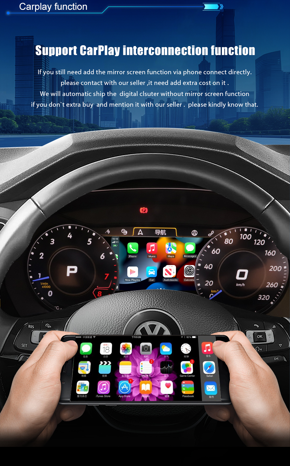 12.3 inch LCD Dashboard Digital Cluster For VW Polo/T-Cross 2019-2025 Virtual Cockpit Speedometer Instrument Panel