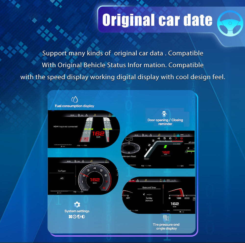 10.25 inch LCD Dashboard Digital Cluster For Audi Q2 A3 8V 2013-2019 Virtual Cockpit Speedometer Instrument Panel