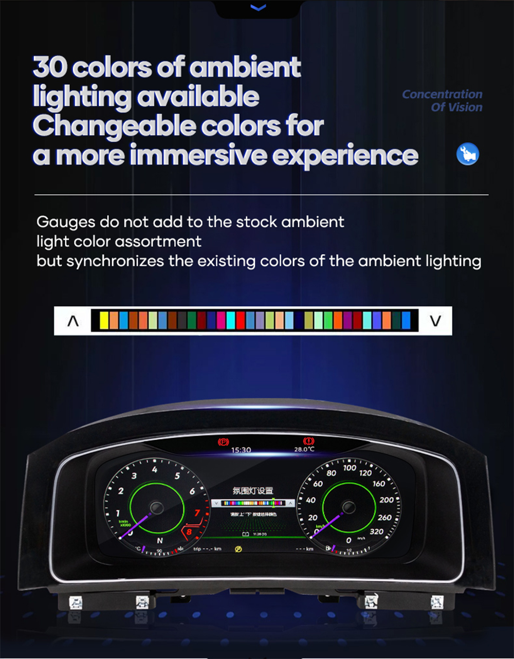 12.3 inch LCD Dashboard Digital Cluster For VW Polo/T-Cross 2019-2025 Virtual Cockpit Speedometer Instrument Panel