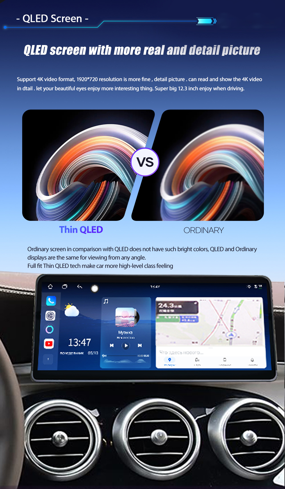 12.3 inch LCD Dashboard Digital Cluster For Benz W176 GLZ_CLA 2014-2019 Virtual Cockpit Speedometer Instrument Panel