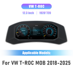12.3 inch LCD Dashboard Digital Cluster For VW T-ROC MQB 2018-2025 Virtual Cockpit Speedometer Instrument Panel