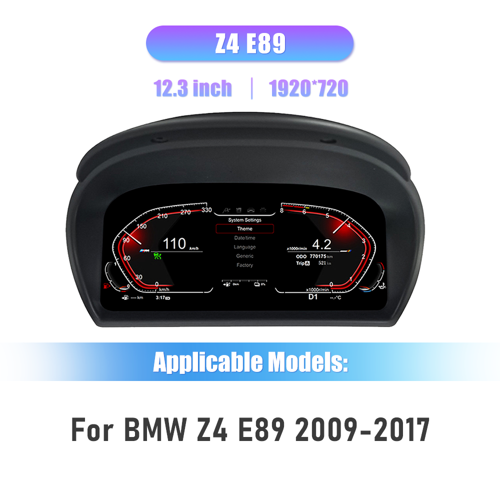 12.3 Inch Digitale Dashboard For Z4-E89 2009-2016 Years Auto Lcd Paneel Snelheidsmeter Virtuele Cockpit Voor